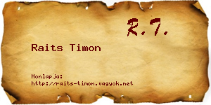 Raits Timon névjegykártya